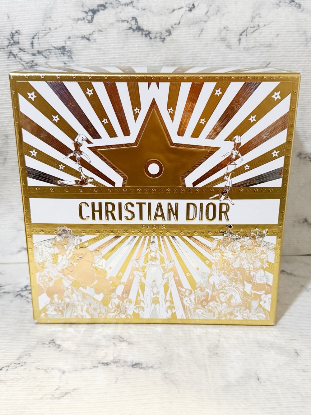 Christian Dior Gold Metallic Star Decorative Box (Gift box, Storage or Decor)